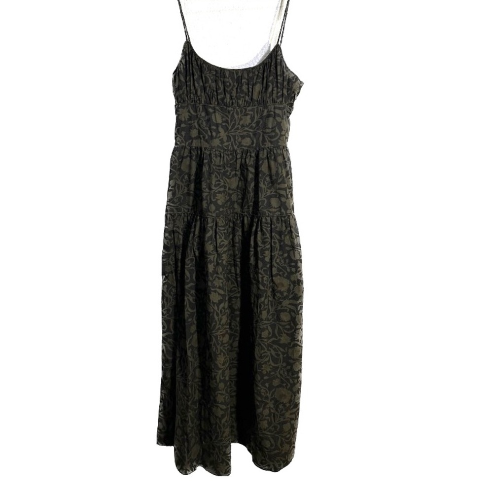 Doen Benoit Midi Dress Forest Green Floral Print size S